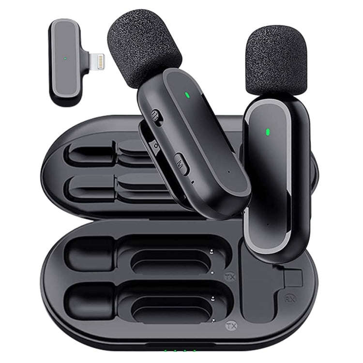 Wireless Lavalier Microphone With Charging Box Noise Reduction Video Record Mic,Spec:, K63 One To...