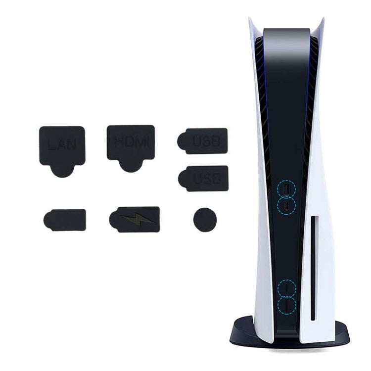 For PS5 2sets 7pcs/Set Dust Plug Silicone Dust Protector Anti-Dust Cover, White, Red, Blue, Black