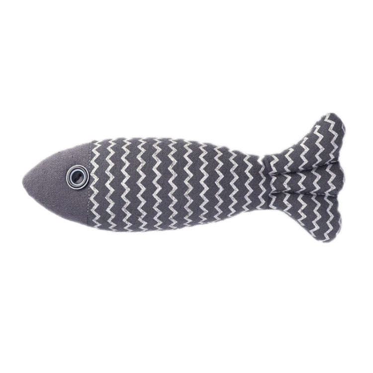 Linen Teasing Cat Fish Pillow Pet Bite Toys, 21x9x5cm