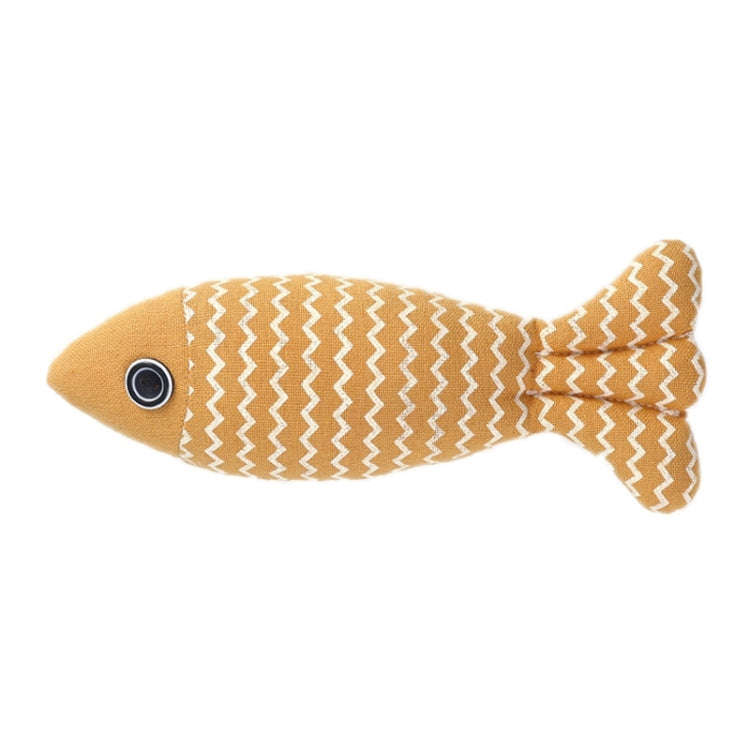 Linen Teasing Cat Fish Pillow Pet Bite Toys, 21x9x5cm