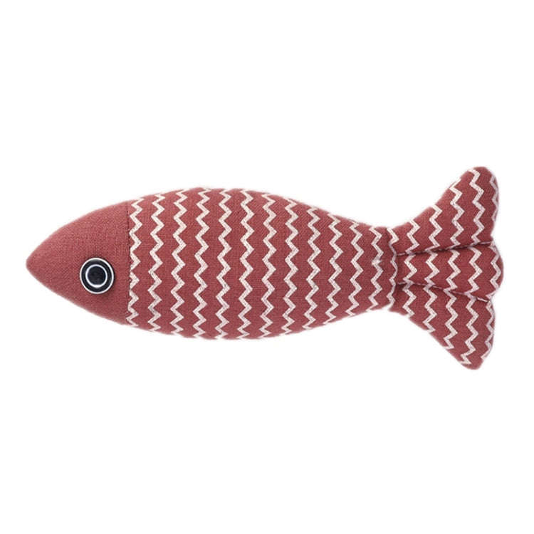Linen Teasing Cat Fish Pillow Pet Bite Toys, 21x9x5cm