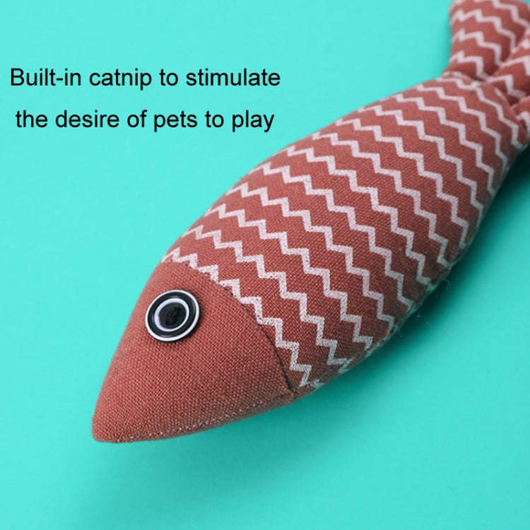 Linen Teasing Cat Fish Pillow Pet Bite Toys, 21x9x5cm