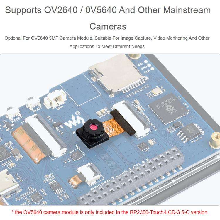 Waveshare RP2350 Dual-Core Development Board With 3.5-Inch 320x480 LCD, 65K Color Display, Standa...