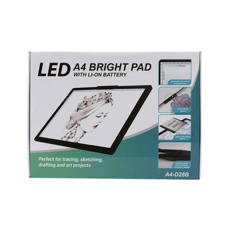 A4-D28B Rechargeable Copy Desk Drawing Board, With Charging Line, With Charging Line+US Plug Adap...