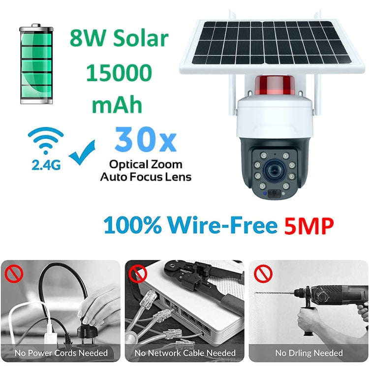 RH-Q10 Graffiti 5MP Wifi Wireless Solar Camera 30X Optical Zoom Auto Tracking Patrol IP66 Waterpr...