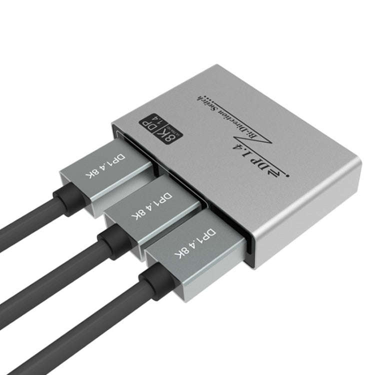 8K 60HZ 1.4V 2 In 1 Out DP Bidirectional Switcher, 8K Switcher(Grey)