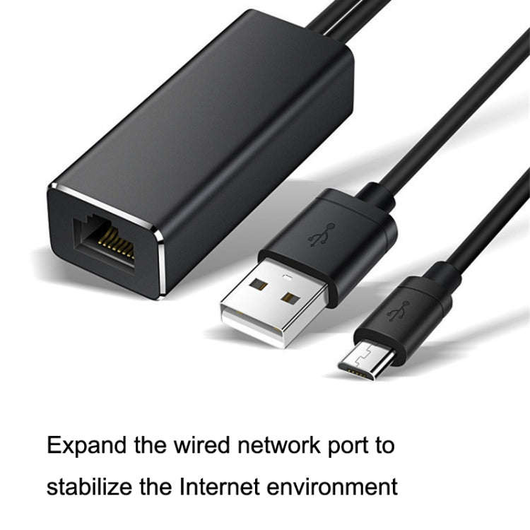 RJ45 Micro USB to 100M Ethernet Adapter Steady Watch Video, Micro USB