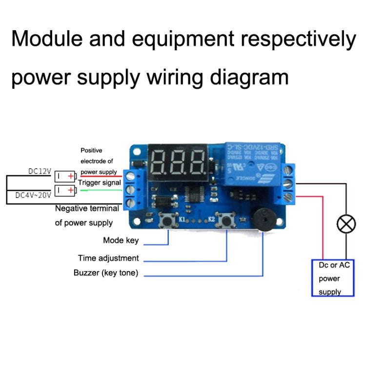 DK-C-01 Car Programmable Timing LCD Digital Display Relay Module Can Control DC AC Delay Relay, 220V