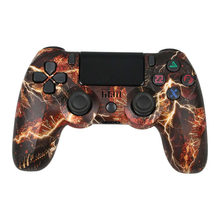 For PS4 Wireless Bluetooth Game Controller With Light Strip Dual Vibration Game Handle, White, Bl...