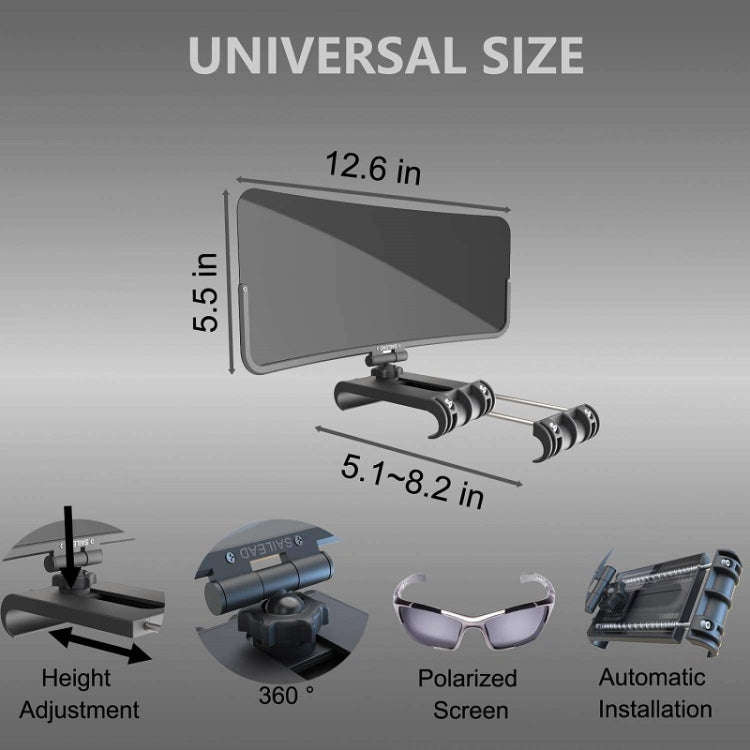360 Degree Adjustable Car Driver Sun Visor, Ordinary Board, Polarizing Plate