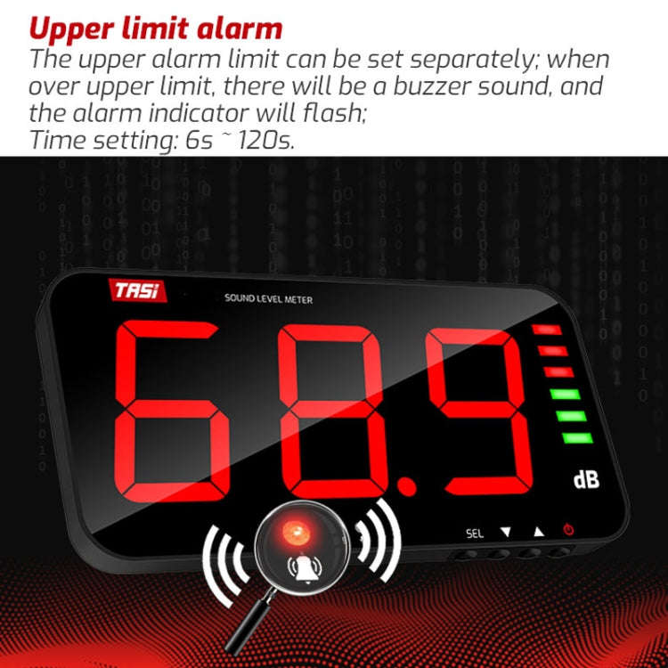 Large Screen Wall-Mounted Noise Meter Decibel Detector, TA653A, TA654A