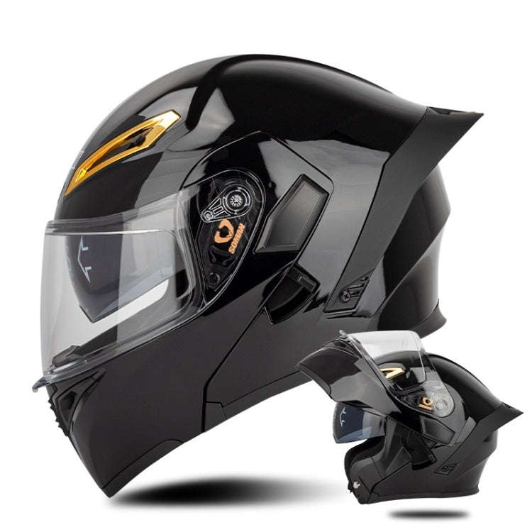 SOMAN Motorcycle Dual Lens Riding Peel-Off Full Coverage Helmet, XXL