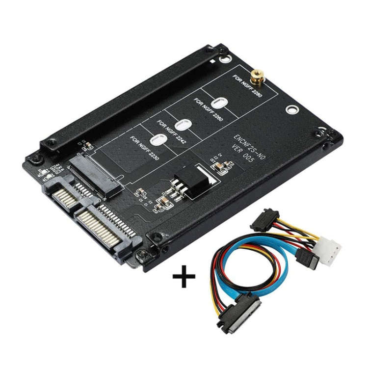 ENCNF2S-N01 NGFF To SATA3 Transfer Card M.2 KEY B-M SSD To 6Gbps Interface Conversion Adapter, Wi...