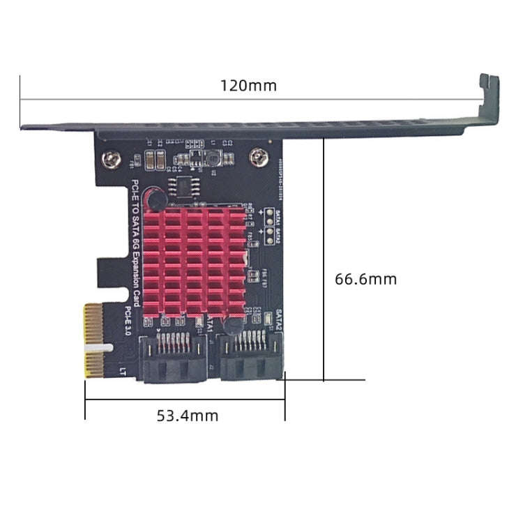 PCI-E 1X GEN3 To SATA3.0 Expansion Card 2 Ports 6Gbps Transfer Expansion IPFS Hard Disk, PCI-E 1X...