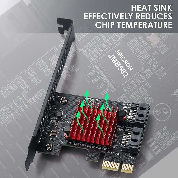 PCI-E 1X GEN3 To SATA3.0 Expansion Card 2 Ports 6Gbps Transfer Expansion IPFS Hard Disk, PCI-E 1X...