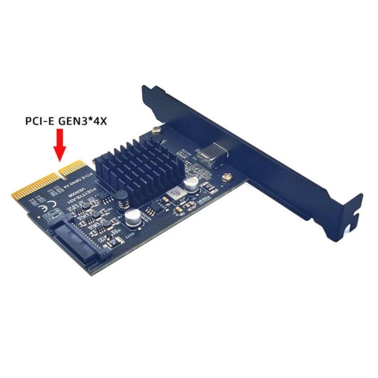 PCI-E 4X To  USB3.2 Gen2x2 Type-C 20Gbps SATA Expansion Card Asmedia ASM3242 Chip, PCI-E 4X To US...