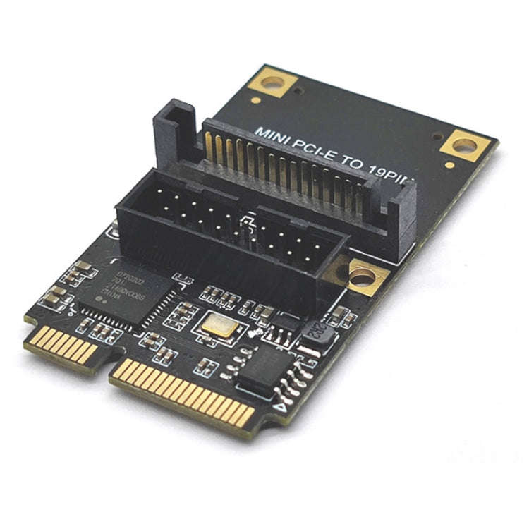 Mini PCI-E To USB3.2 GEN1 Front 19Pin 2 Ports Transfer Card Supports Half High, SATA, S 4PIN Elec...