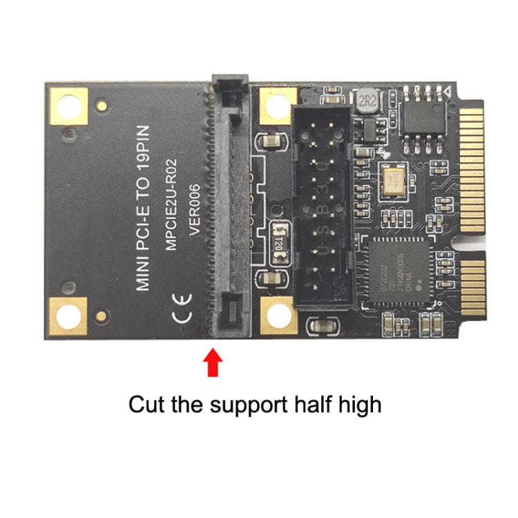 Mini PCI-E To USB3.2 GEN1 Front 19Pin 2 Ports Transfer Card Supports Half High, SATA, S 4PIN Elec...
