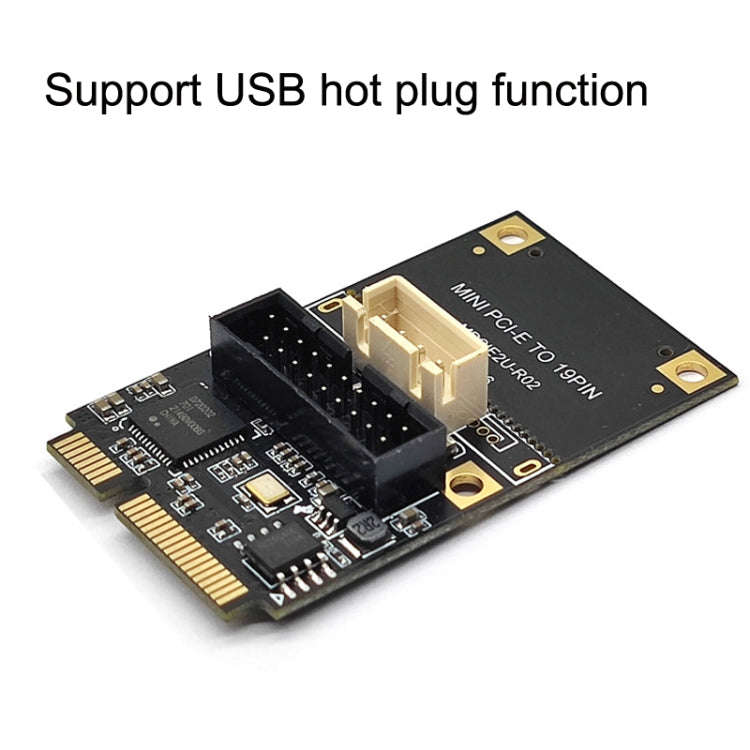 Mini PCI-E To USB3.2 GEN1 Front 19Pin 2 Ports Transfer Card Supports Half High, SATA, S 4PIN Elec...