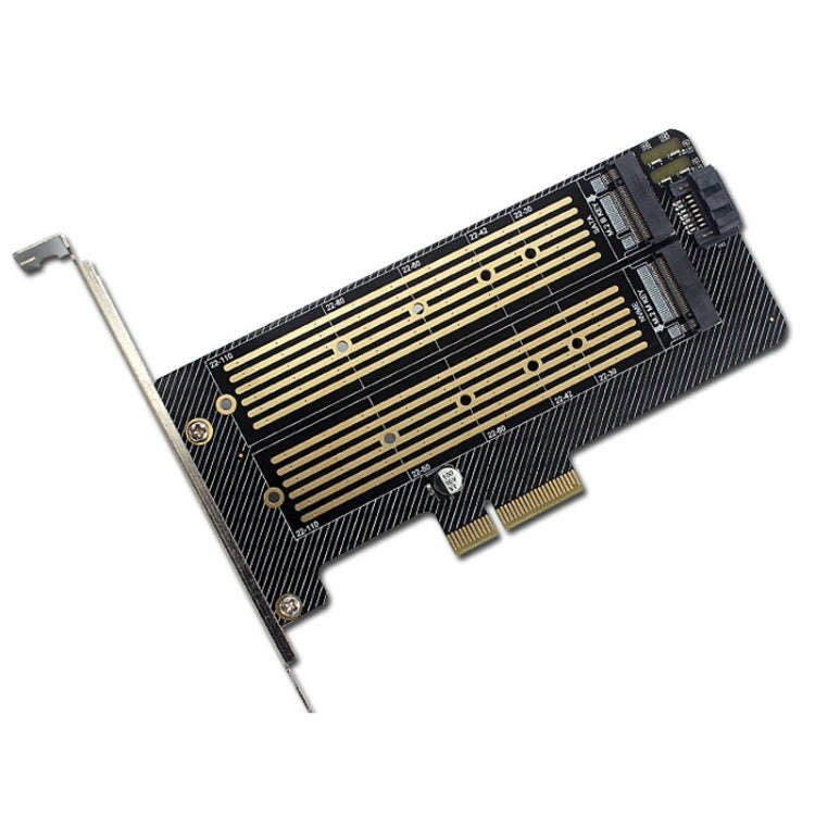 M.2 NVME NGFF SSD To PCIE SATA Dual Disk Conversion Expansion Card Supports MKEY BKEY Wiring, PH39