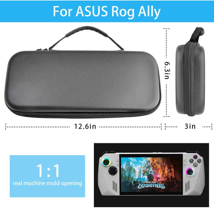 For ASUS ROG Ally Game Console EVA Leather Grain Handbag Clutch Protective Bag, Bag (Black), Bag ...