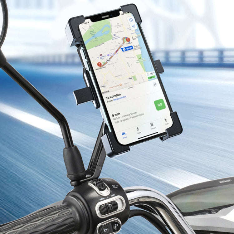 Shockproof Motorcycle Mobile Phone Holder Outdoor Bike Navigation Holder, Rearview Mirror, Handle...