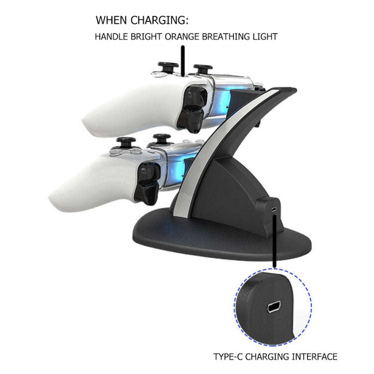 iplay HBP-253 For PS5 Game Wireless Handle Double Charging Base Placement Bracket, HBP-253 (White...