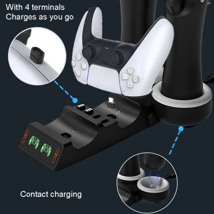 Iplay HBP-301 For PS5 / PS VR MOVE Controller Handle Dual Seat Charger 4 In 1 Charger, HBP-301