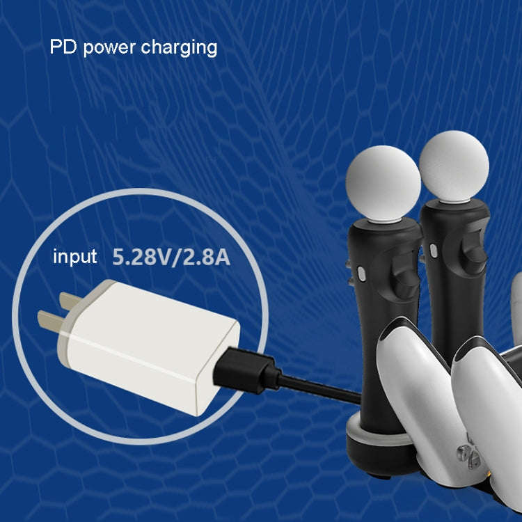 Iplay HBP-301 For PS5 / PS VR MOVE Controller Handle Dual Seat Charger 4 In 1 Charger, HBP-301