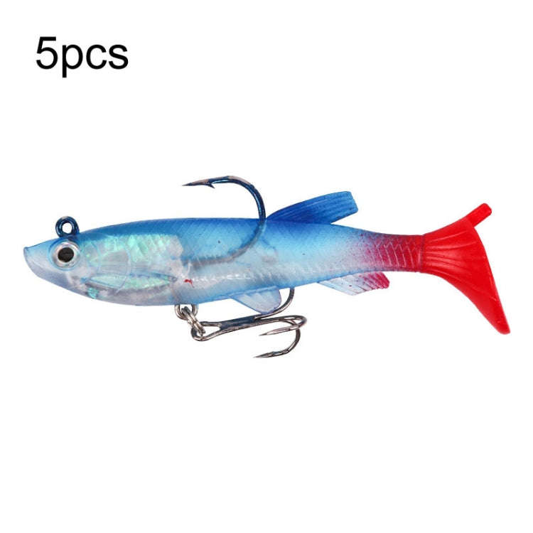 5pcs Roadrunner Soft Lures Leadheads Luminous Lures, Red White T Tail, Pink  T Tail, Blue  T Tail...