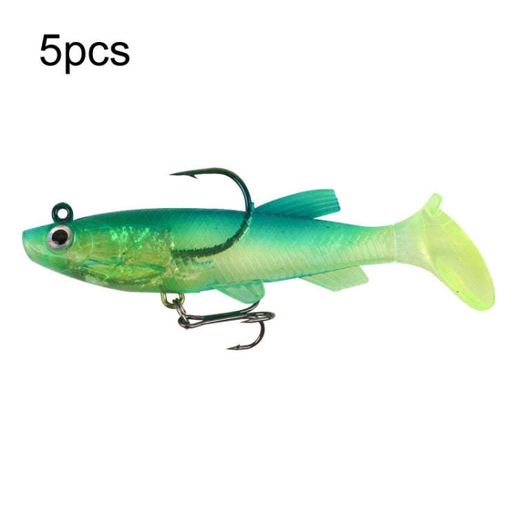 5pcs Roadrunner Soft Lures Leadheads Luminous Lures, Red White T Tail, Pink  T Tail, Blue  T Tail...