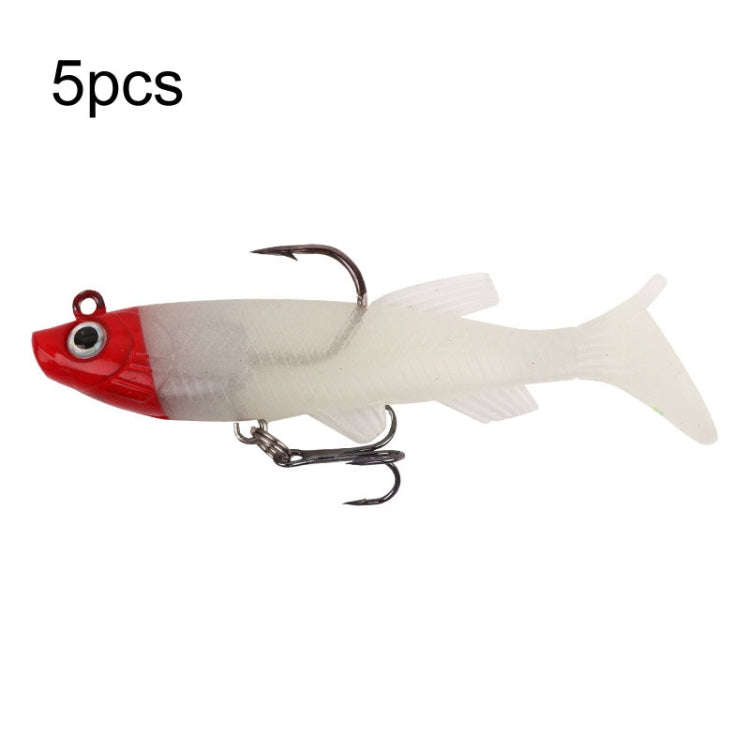 5pcs Roadrunner Soft Lures Leadheads Luminous Lures, Red White T Tail, Pink  T Tail, Blue  T Tail...