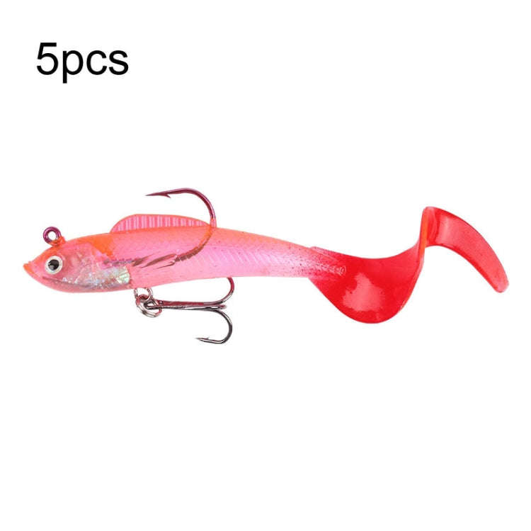 5pcs Roadrunner Soft Lures Leadheads Luminous Lures, Red White T Tail, Pink  T Tail, Blue  T Tail...