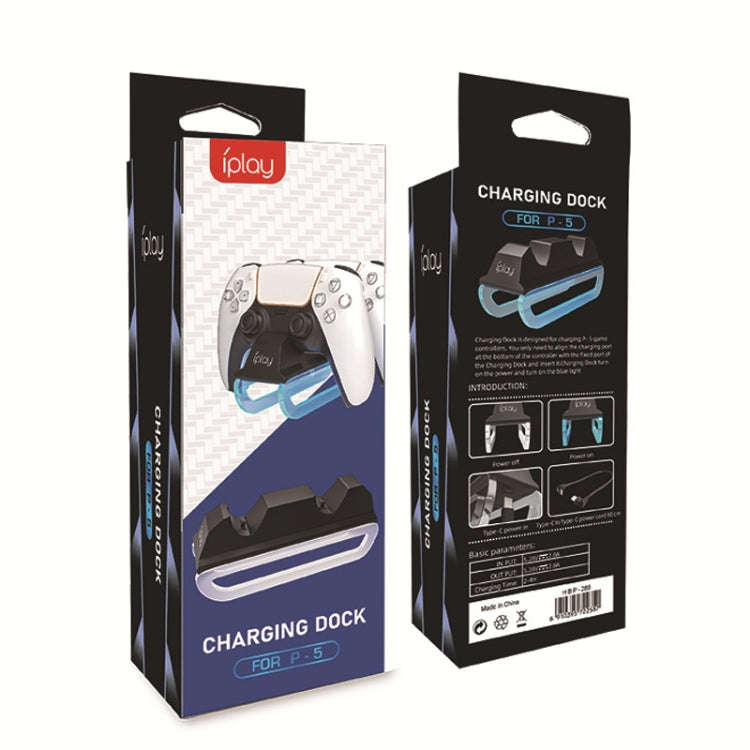 iplay HBP-289 For PS5 Game Handle Dual Seat Charger Touch Point Charging Base, HBP-289