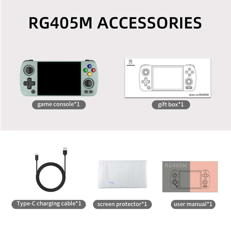 ANBERNIC RG405M Handheld Game Console 4 Inch IPS Touch Screen Aluminum Alloy Android 12 System, 1...