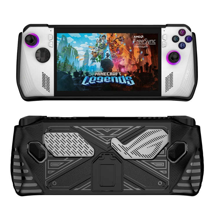 For Asus ROG Ally Game Console TPU Soft Cover With Holder Bracket, TPU Black, TPU White