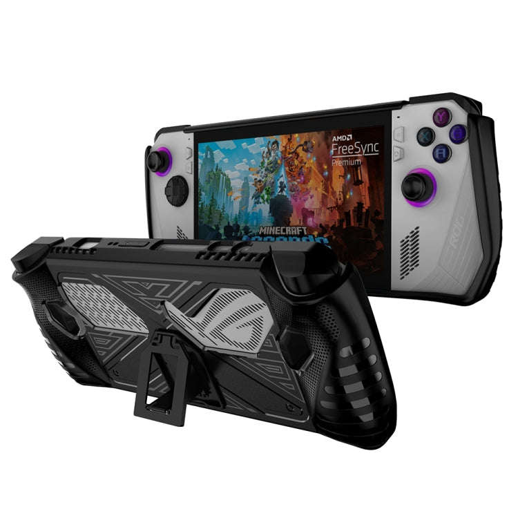 For Asus ROG Ally Game Console TPU Soft Cover With Holder Bracket, TPU Black, TPU White