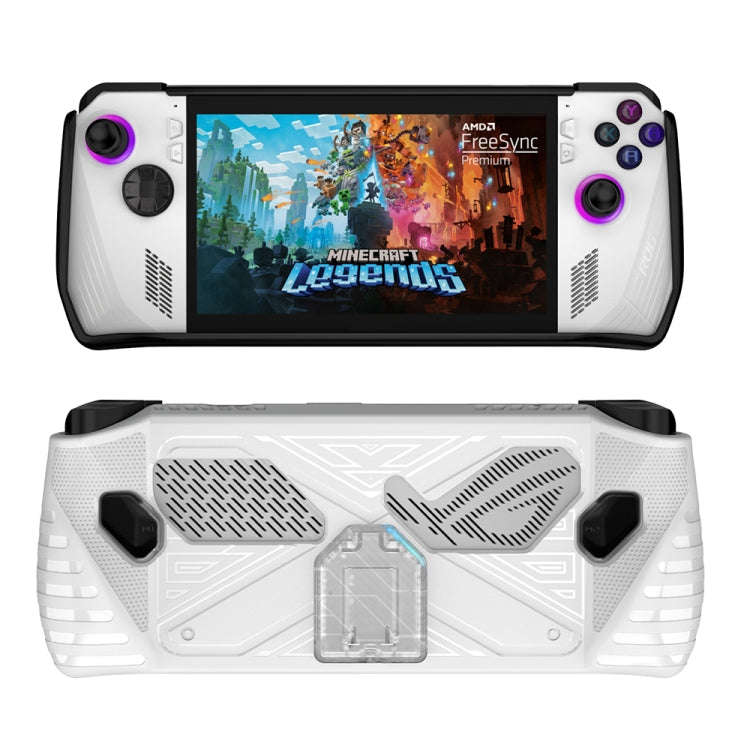 For Asus ROG Ally Game Console TPU Soft Cover With Holder Bracket, TPU Black, TPU White