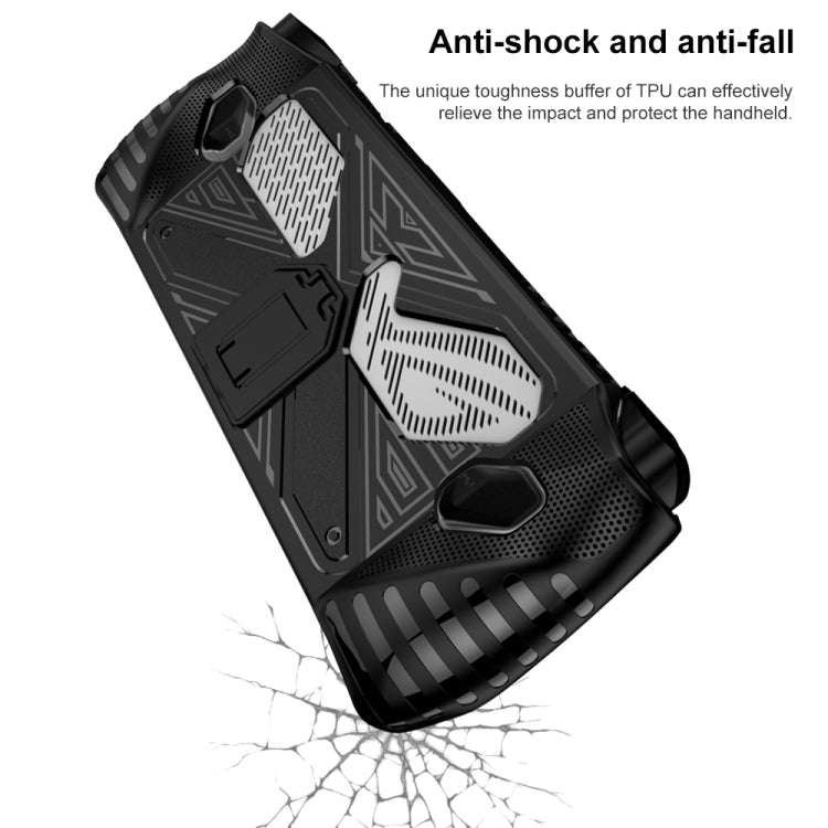 For Asus ROG Ally Game Console TPU Soft Cover With Holder Bracket, TPU Black, TPU White