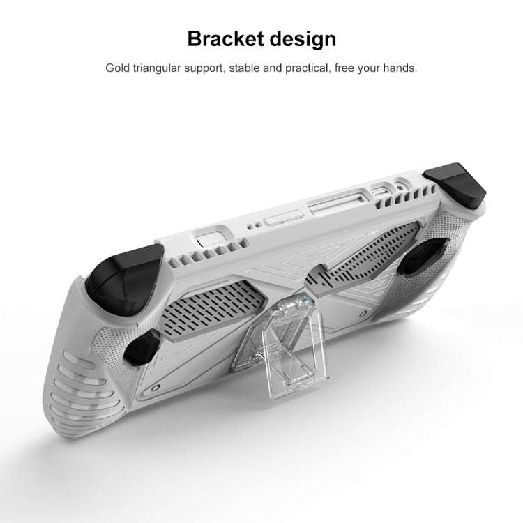 For Asus ROG Ally Game Console TPU Soft Cover With Holder Bracket, TPU Black, TPU White