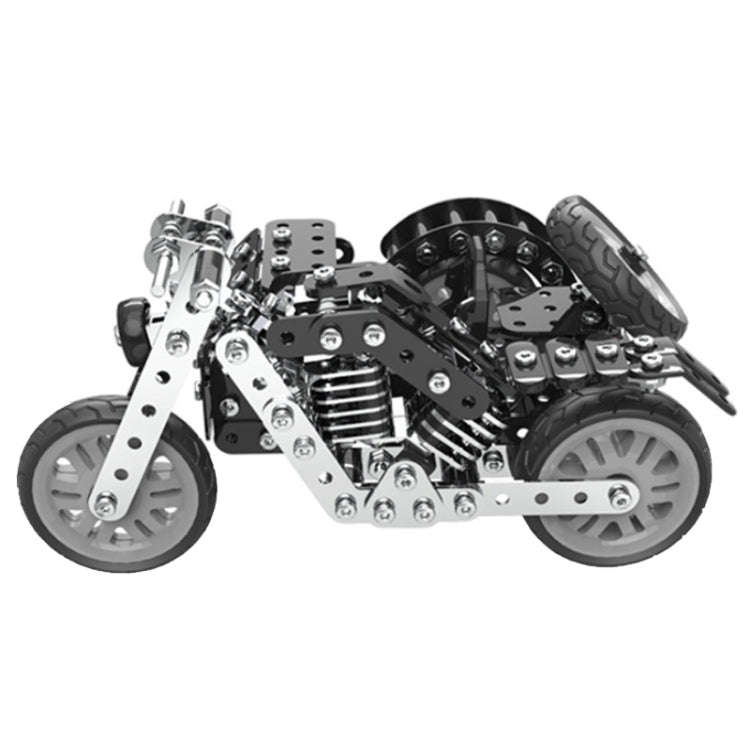 Metal Assembly Model Building Blocks Manual Assembly Retro Side Motorcycle Toy, Side Tricycle