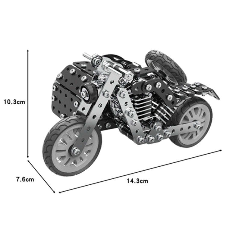 Metal Assembly Model Building Blocks Manual Assembly Retro Side Motorcycle Toy, Side Tricycle