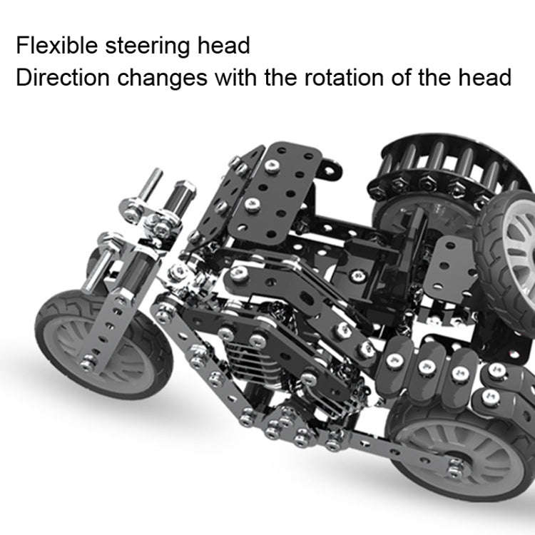 Metal Assembly Model Building Blocks Manual Assembly Retro Side Motorcycle Toy, Side Tricycle