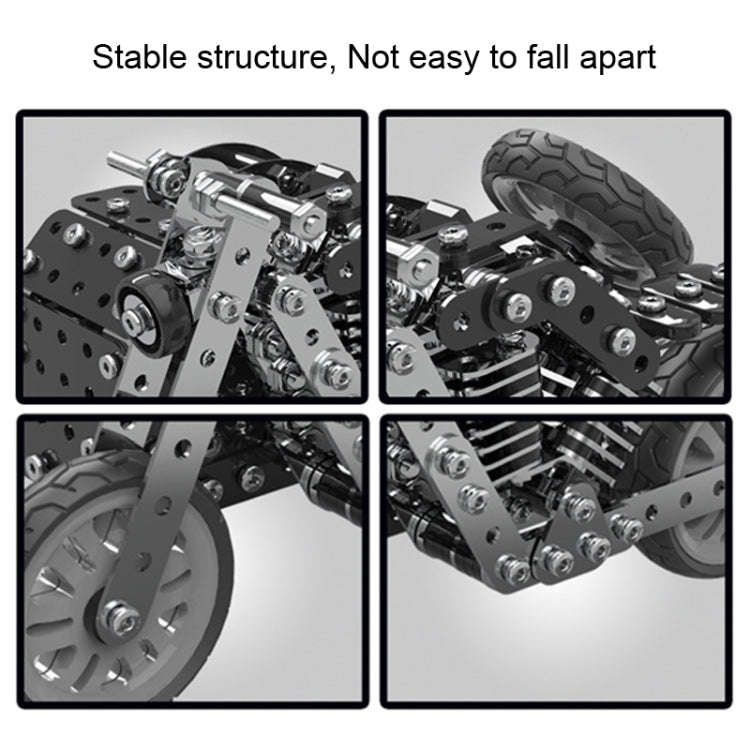 Metal Assembly Model Building Blocks Manual Assembly Retro Side Motorcycle Toy, Side Tricycle