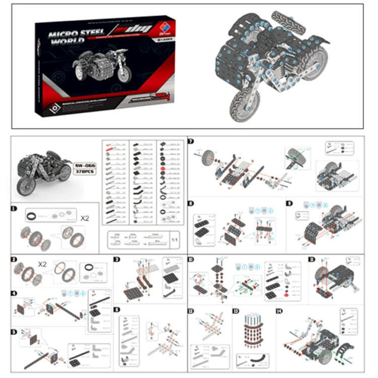 Metal Assembly Model Building Blocks Manual Assembly Retro Side Motorcycle Toy, Side Tricycle