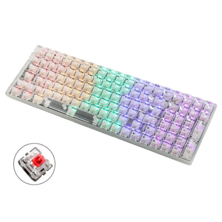 100 Keys Customized Gaming Wired Mechanical Keyboard Transparent Keycap, Green Shaft (Black), Red...