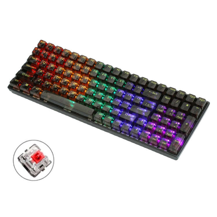 100 Keys Customized Gaming Wired Mechanical Keyboard Transparent Keycap, Green Shaft (Black), Red...
