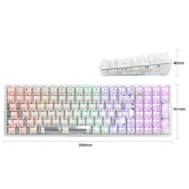 100 Keys Customized Gaming Wired Mechanical Keyboard Transparent Keycap, Green Shaft (Black), Red...