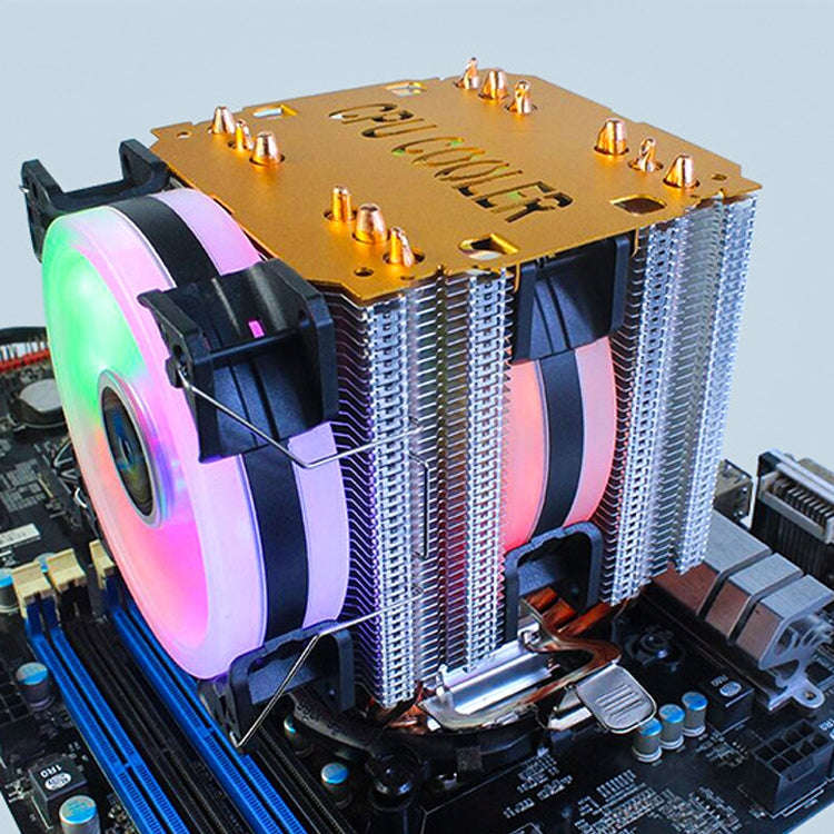 EVESKY 600 Desktop Computer 4 Copper Tube Mute CPU Cooling Fan, No Light Three Fans, Color Three ...