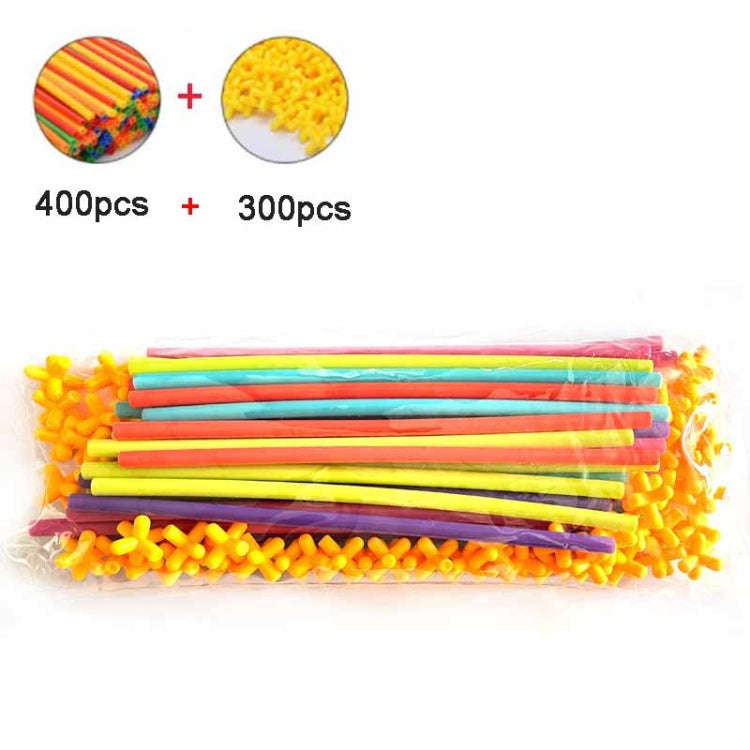 DIY Plastic 4D Straw Building Blocks Joint Funny Development Toys, 50pcs Pipe+50 Connectors, 100p...